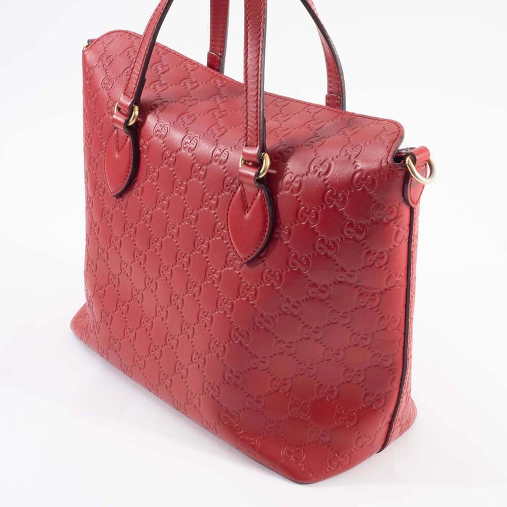 GUCCI Authentic Red Leather Tote Bag - Picture 8 of 16